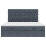 Struttura Letto Pouf con Materassi 160x200 cm in Velluto