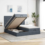 Struttura Letto Pouf con Materassi 160x200 cm in Velluto