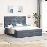 Struttura Letto Pouf con Materassi 180x200 cm Velluto