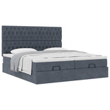 Struttura Letto Pouf con Materassi 180x200 cm Velluto