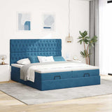 Struttura Letto Pouf con Materassi 200x200 cm Velluto