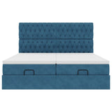 Struttura Letto Pouf con Materassi 200x200 cm Velluto