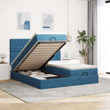 Struttura Letto Pouf con Materassi 200x200 cm Velluto