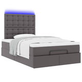 Struttura Letto Pouf con Materasso Grigio 120x200 cm Similpelle
