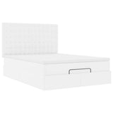 Struttura Letto Pouf con Materasso Bianco 140x190 cm Similpelle