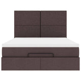 Struttura Letto Pouf con Materasso 140x190 cm in Tessuto