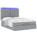 Struttura Letto Pouf con Materasso 140x190 cm in Tessuto