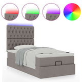 Struttura Letto Pouf con Materasso Tortora 80x200 cm in Tessuto