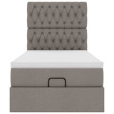 Struttura Letto Pouf con Materasso Tortora 80x200 cm in Tessuto