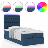 Struttura Letto Pouf con Materasso Blu 80x200 cm in Tessuto