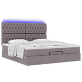Struttura Letto Pouf con Materasso Tortora 160x200cm in Tessuto