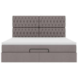 Struttura Letto Pouf con Materasso Tortora 160x200cm in Tessuto