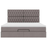 Struttura Letto Pouf con Materasso Tortora 180x200cm in Tessuto