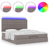 Struttura Letto Pouf con Materasso Tortora 180x200cm in Tessuto