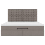 Struttura Letto Pouf con Materasso Tortora 180x200cm in Tessuto