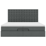 Struttura Letto Pouf con Materassi 200x200 cm in Tessuto