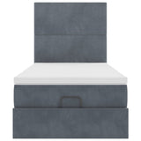 Struttura Letto Pouf con Materassi 90x190 cm in Velluto