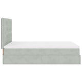 Struttura Letto Pouf con Materassi 140x190 cm Velluto