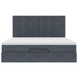 Struttura Letto Pouf con Materassi 180x200 cm Velluto