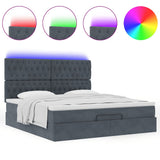 Struttura Letto Pouf con Materassi 160x200 cm in Velluto