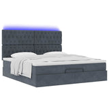 Struttura Letto Pouf con Materassi 160x200 cm in Velluto