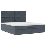 Struttura Letto Pouf con Materassi 160x200 cm in Velluto