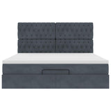 Struttura Letto Pouf con Materassi 160x200 cm in Velluto