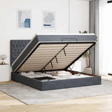 Struttura Letto Pouf con Materassi 160x200 cm in Velluto