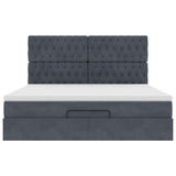 Struttura Letto Pouf con Materassi 180x200 cm Velluto