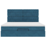 Struttura Letto Pouf con Materassi 180x200 cm Velluto