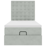 Struttura Letto Pouf con Materassi 90x190 cm in Velluto