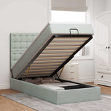 Struttura Letto Pouf con Materassi 90x190 cm in Velluto