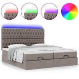 Struttura Letto Pouf con Materassi Tortora 160x200cm in Tessuto
