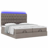 Struttura Letto Pouf con Materassi Tortora 160x200cm in Tessuto