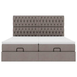 Struttura Letto Pouf con Materassi Tortora 160x200cm in Tessuto