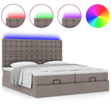 Struttura Letto Pouf con Materassi Tortora 160x200cm in Tessuto