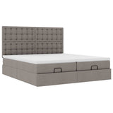 Struttura Letto Pouf con Materassi Tortora 160x200cm in Tessuto