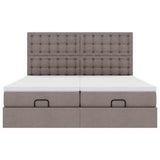 Struttura Letto Pouf con Materassi Tortora 160x200cm in Tessuto