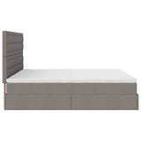 Struttura Letto Pouf con Materassi Tortora 160x200cm in Tessuto