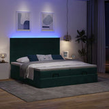 Struttura Letto Pouf con Materassi 200x200 cm Velluto