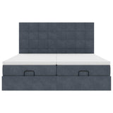 Struttura Letto Pouf con Materassi 160x200 cm in Velluto