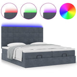 Struttura Letto Pouf con Materassi 180x200 cm Velluto