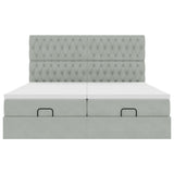 Struttura Letto Pouf con Materassi 160x200 cm in Velluto