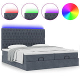 Struttura Letto Pouf con Materassi 200x200 cm Velluto