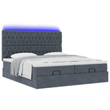 Struttura Letto Pouf con Materassi 200x200 cm Velluto