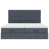 Struttura Letto Pouf con Materassi 200x200 cm Velluto