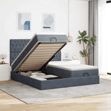Struttura Letto Pouf con Materassi 200x200 cm Velluto
