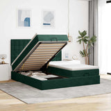 Struttura Letto Pouf con Materassi 200x200 cm Velluto