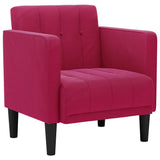 Divano Sedia con Braccioli Rosso Vino 53 cm in Velluto