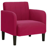 Divano Sedia con Braccioli Rosso Vino 54 cm in Velluto